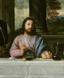 La Cena en Emaús, c.1535 (detalle)